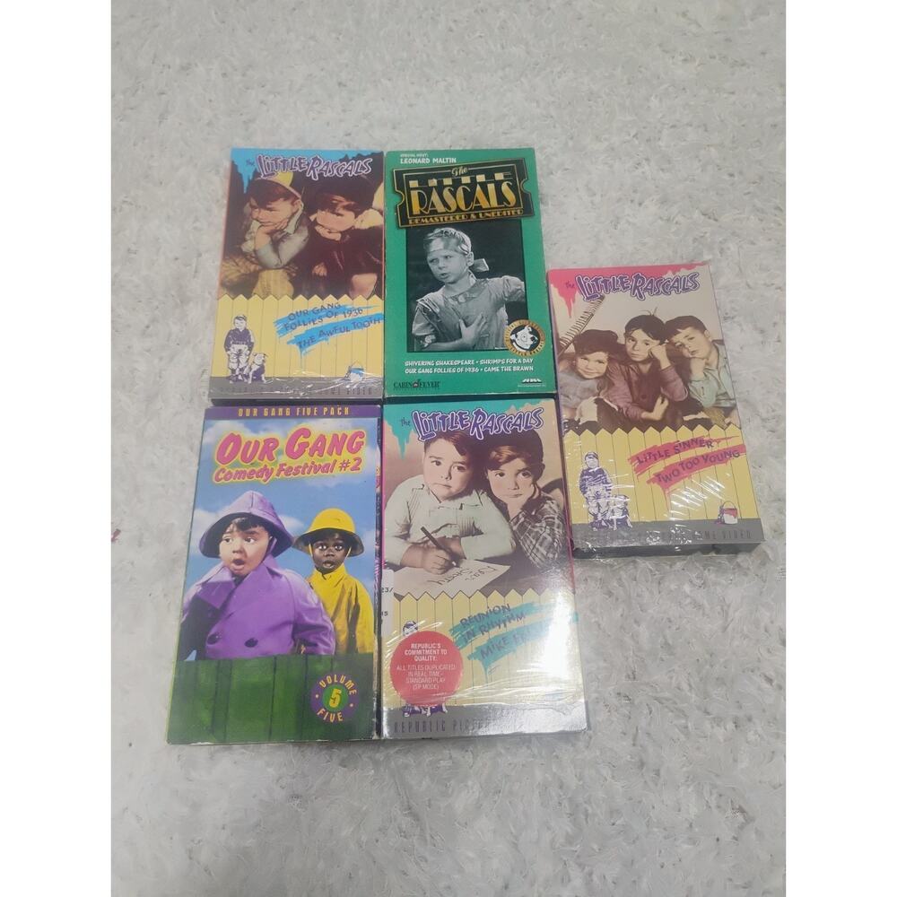 The Little Rascals Our Gang VHS Lot (5) Remastered Unedited Leonard Maltin VTG
